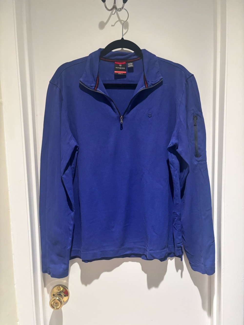 Victorinox Purple Quarter-Zip Long Sleeve with Sleeve Pocket Size L